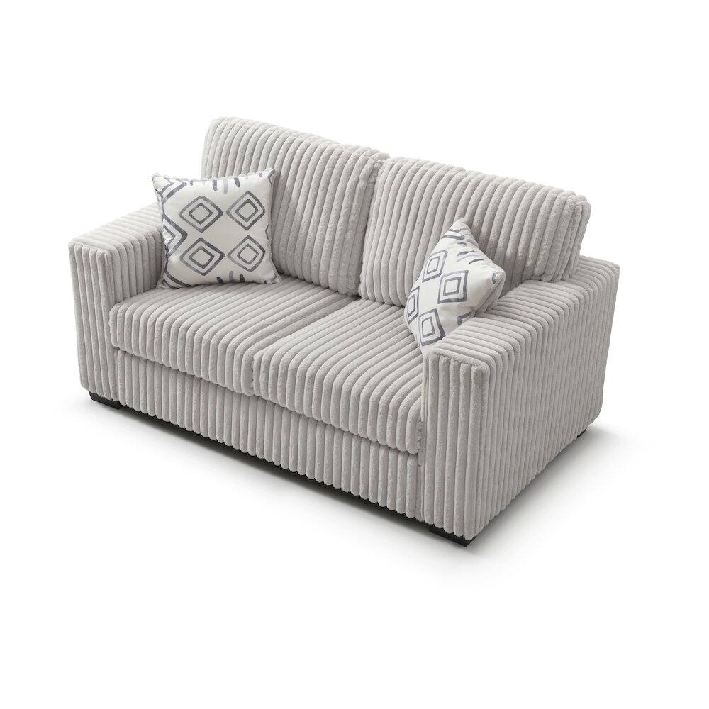Angle. Glory Furniture - Teddy Loveseat - Ivory.