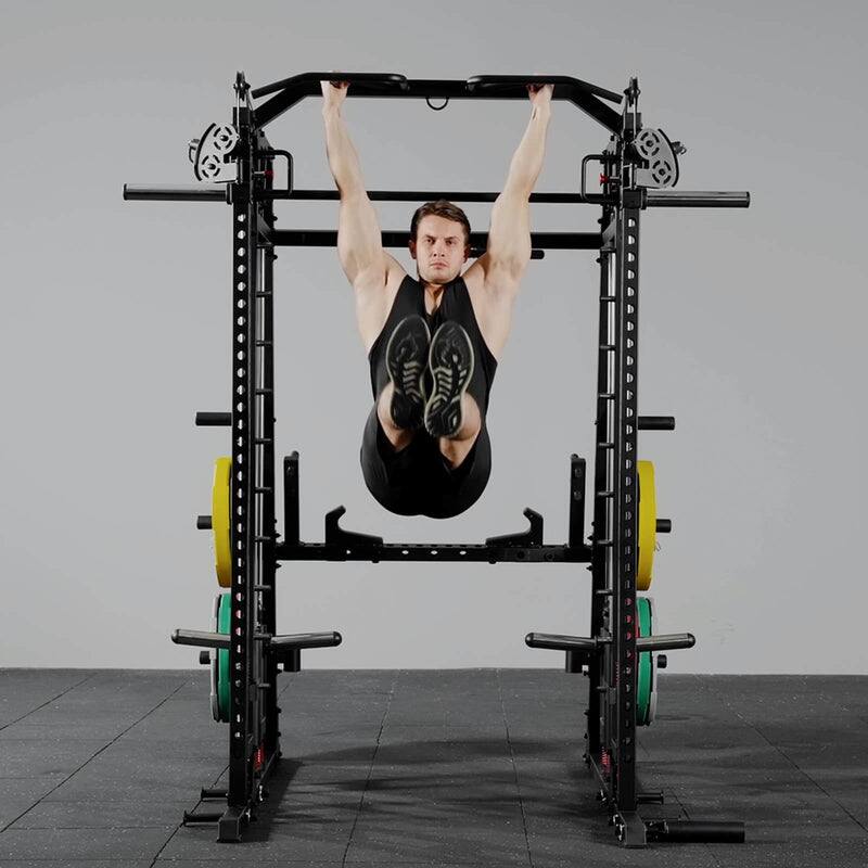 Alt View 8. Mikolo - M4-2.0 Elite All-In-One Smith Machine Functional Trainer with Dual Weight Stacks (UPGRADED) - Black.