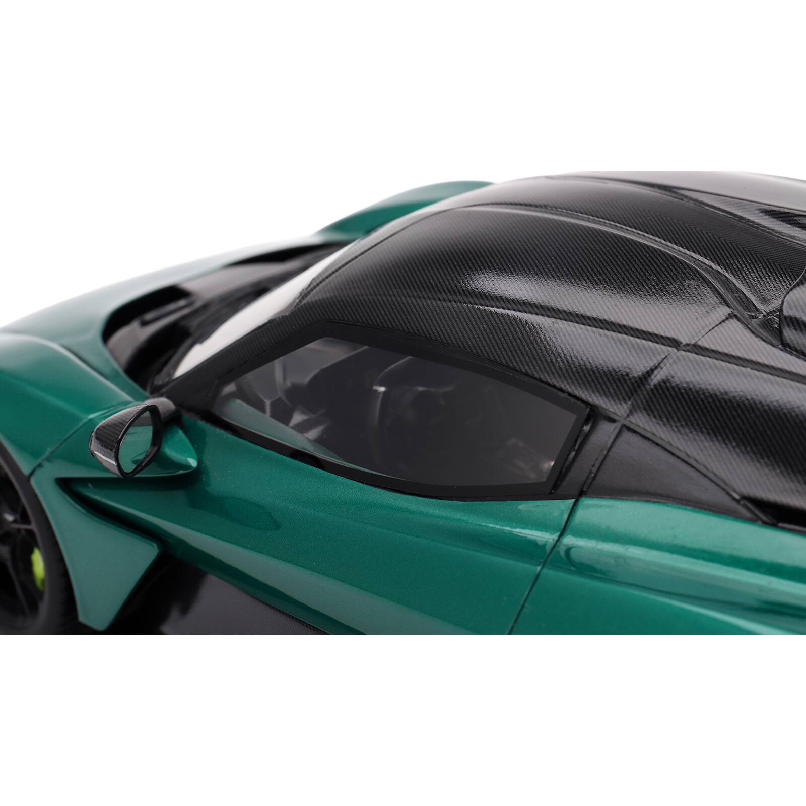 Alt View 1. Top Speed - Aston Martin Valhalla Podium Green Metallic with Carbon Top 1/18 Model Car by Top Speed.