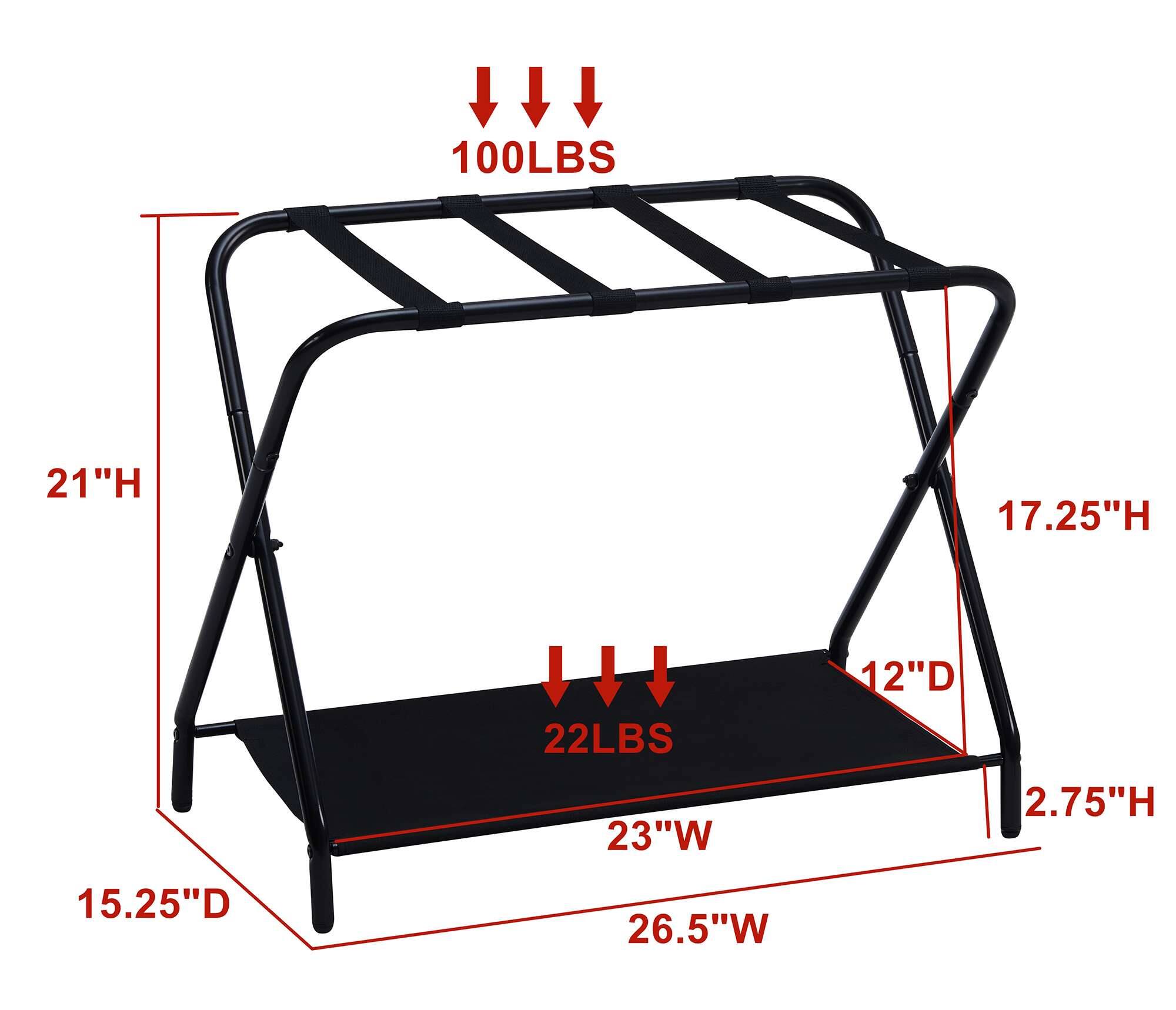 100LBS  
21"H  
17.25"H  
22LBS  
23"W  
12"D  
2.75"H  
15.25"D  
26.5"W