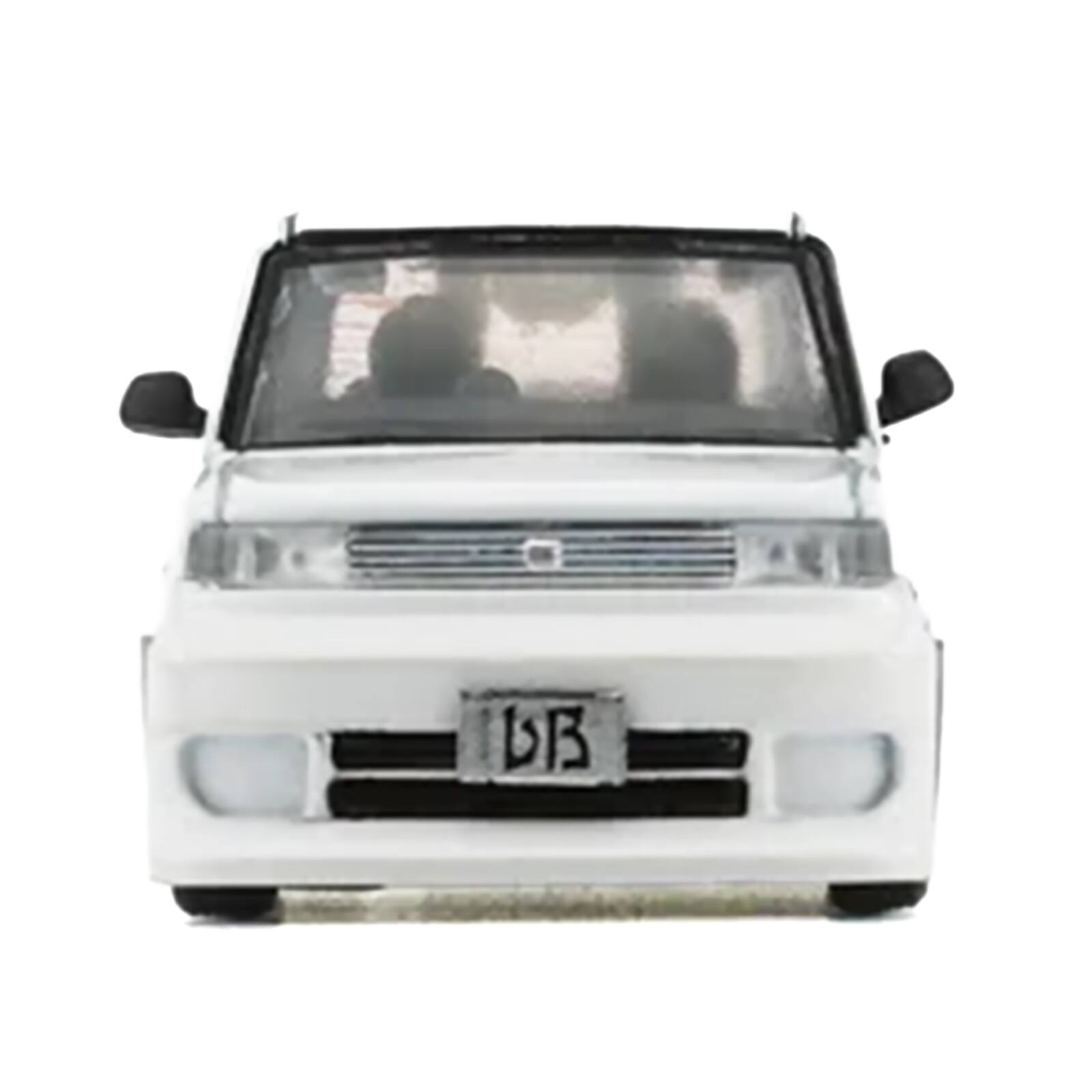 Alt View 3. BM Creations - Toyota bB 2000 Van White with Extra Accessories 1/64 Diecast Model Car by BM Creations.