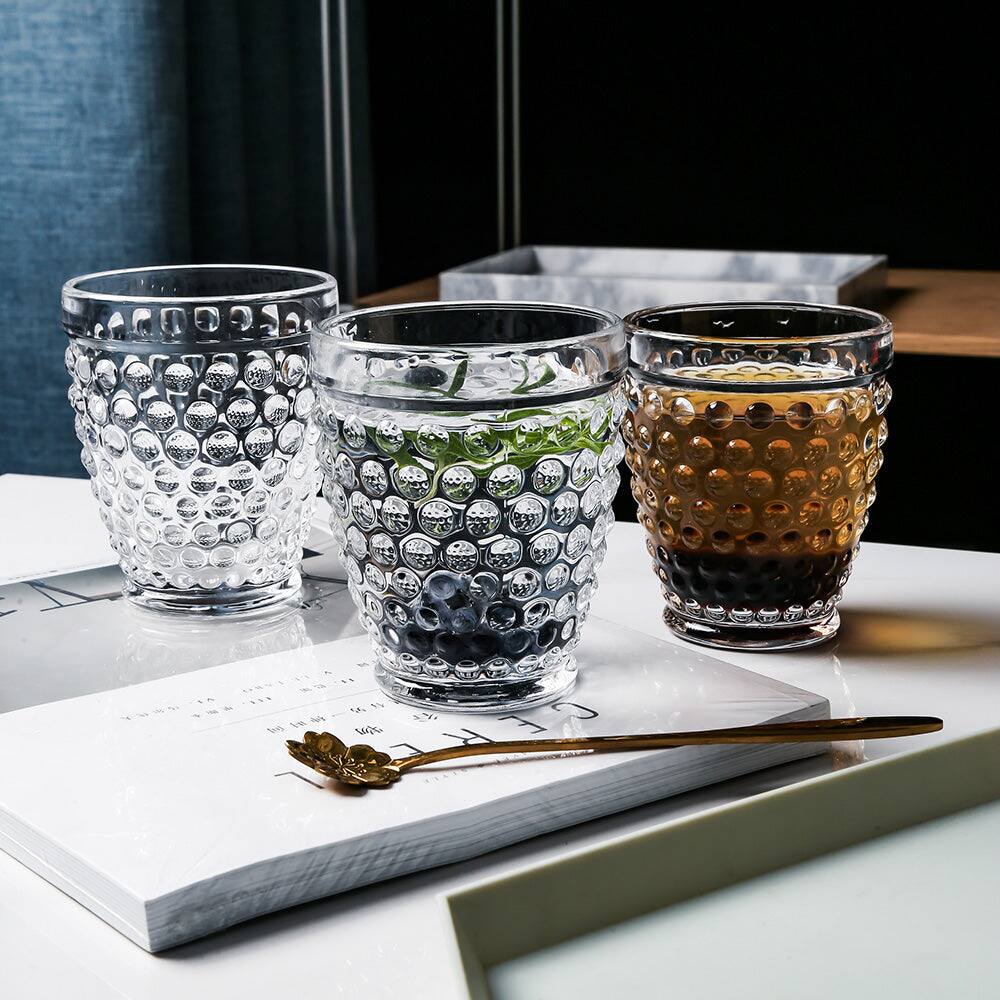Alt View 2. BreeBe - Hobnail Collection Tumbler Glass (10.2 oz. set of 6) - Clear.