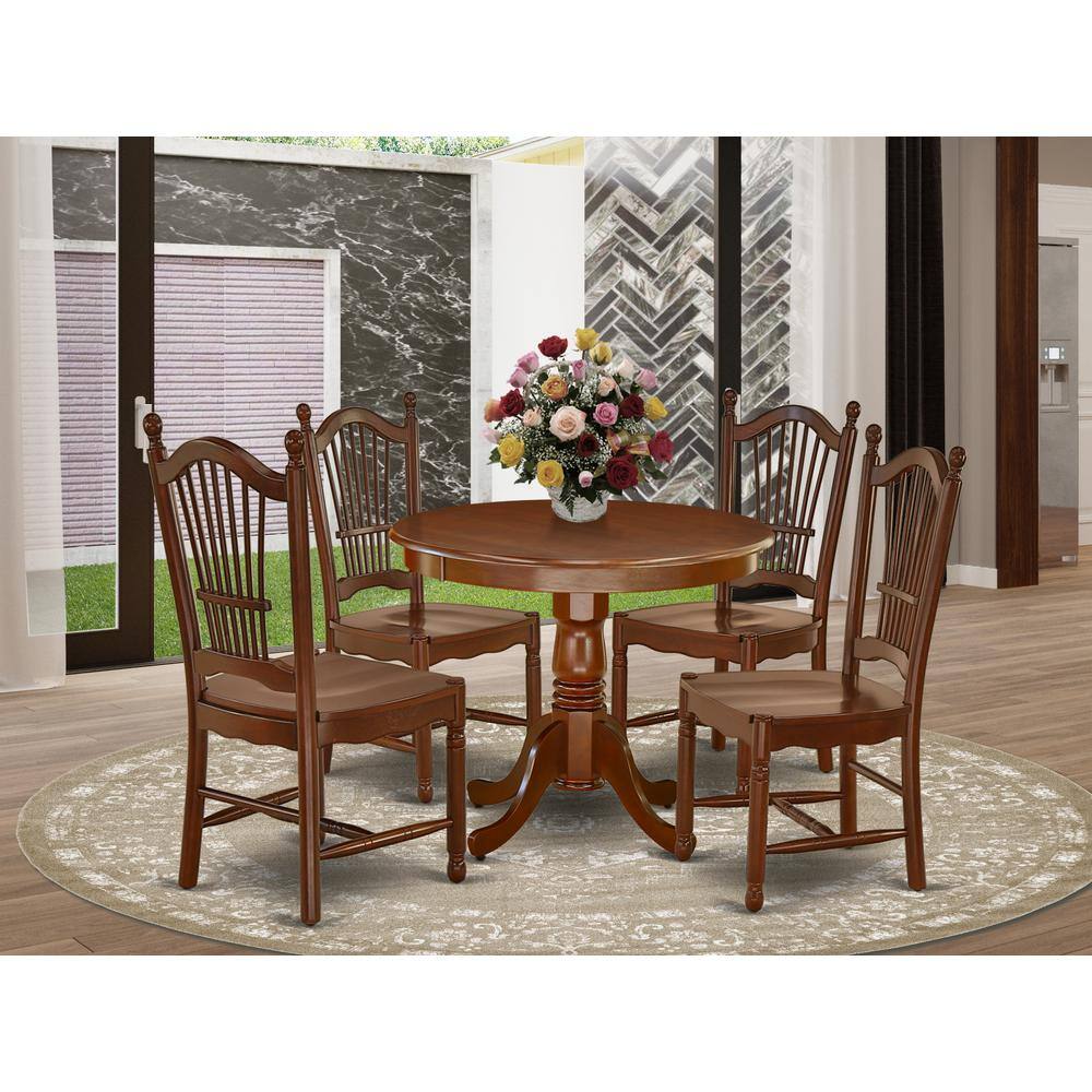Left. East West Furniture - Dining Room Set Mahogany - Brown.