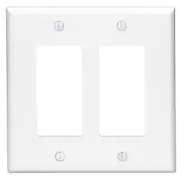 Leviton - Decora 2-Gang Rocker Wall Plate, Midway Size - White
