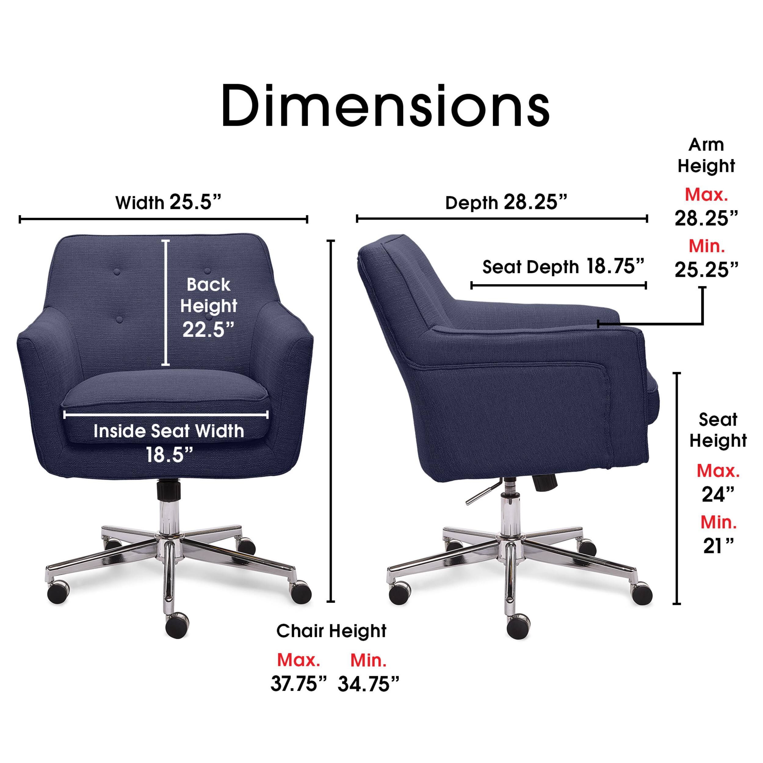 Alt View 12. Serta - Ashland Memory Foam & Twill Fabric Home Office Chair - Blue.