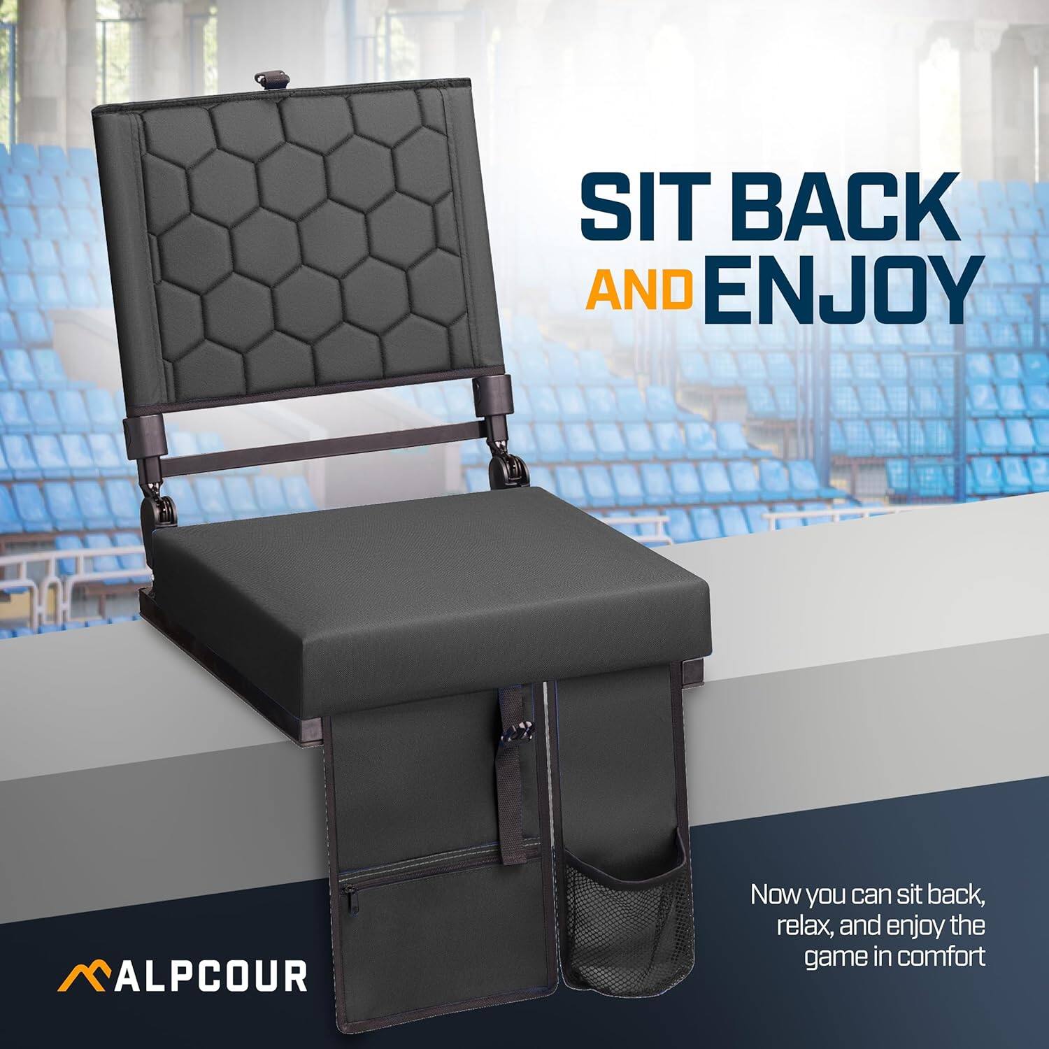 SIT BACK AND ENJOY

Now you can sit back, relax, and enjoy the game in comfort

ALPCOUR