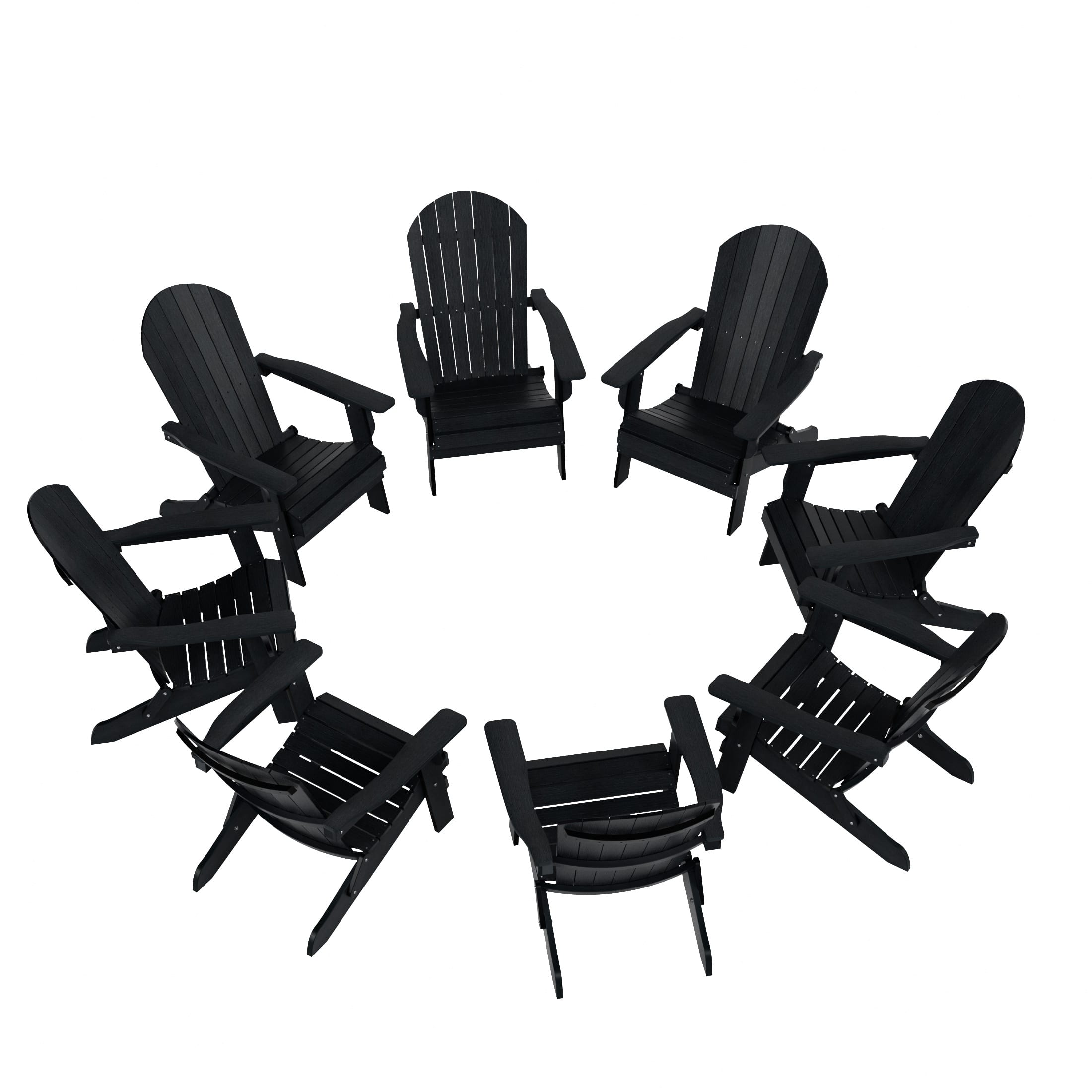 WestinTrends - Tuscany HIPS Outdoor Folding Adirondack Seashell Chair (Set of 8) - Black price history on PriceWatchPro