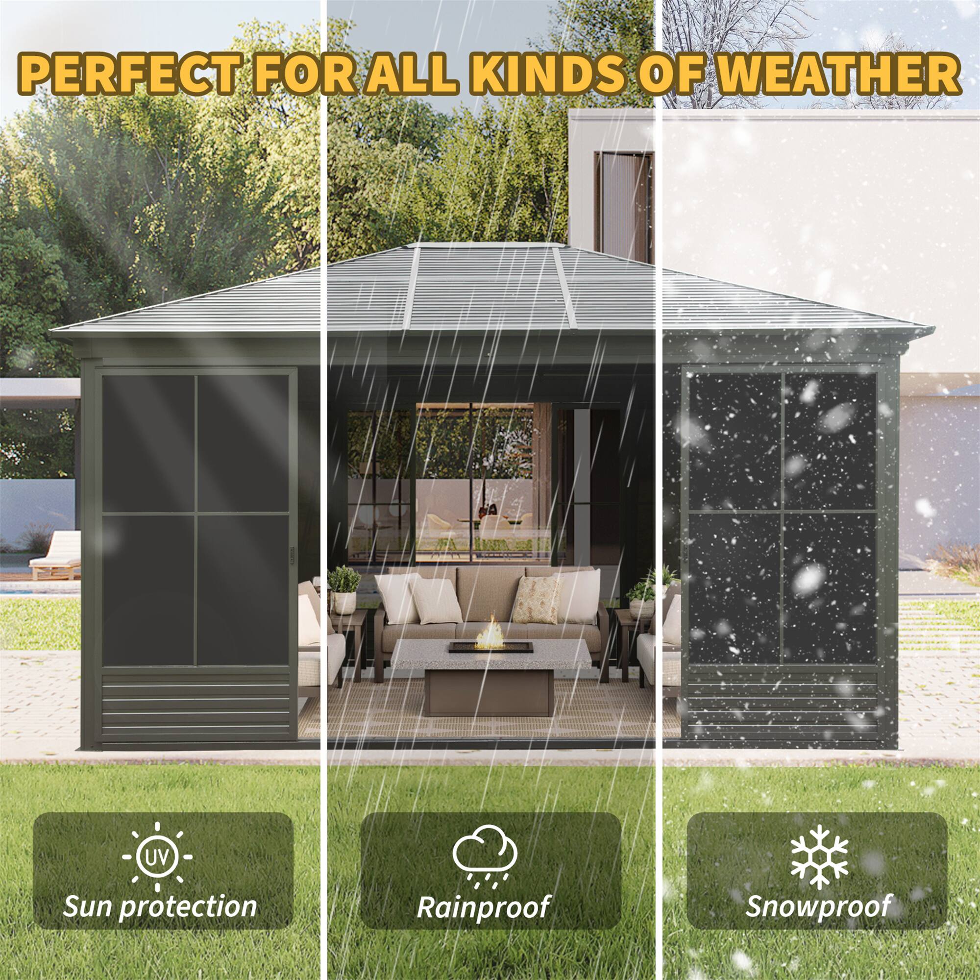 PERFECT FOR ALL KINDS OF WEATHER

- UV Sun protection
- Rainproof
- Snowproof