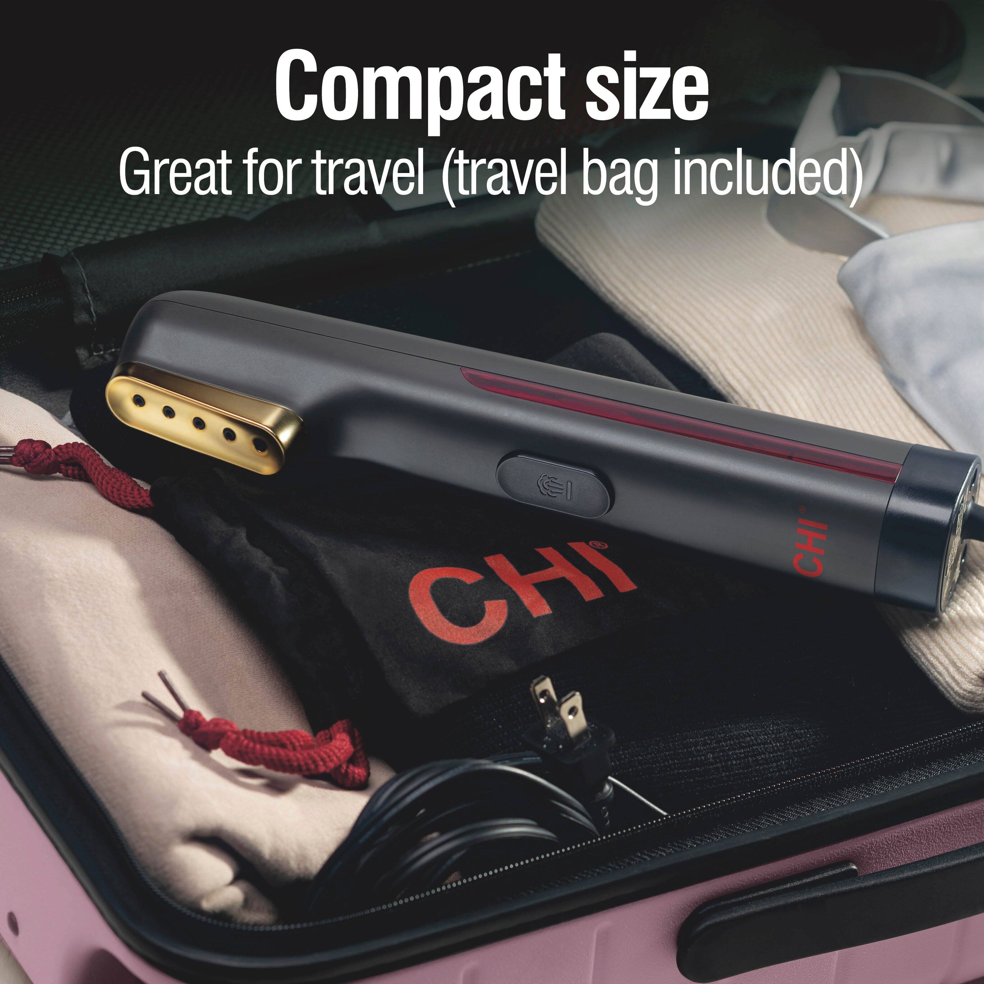 Compact size  
Great for travel (travel bag included)