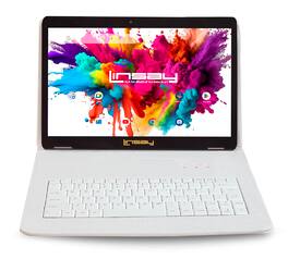 LINSAY - 10.1"Octa Core 128GB Storage Android 15 Tablet with Crocodile Style Keyboard - White