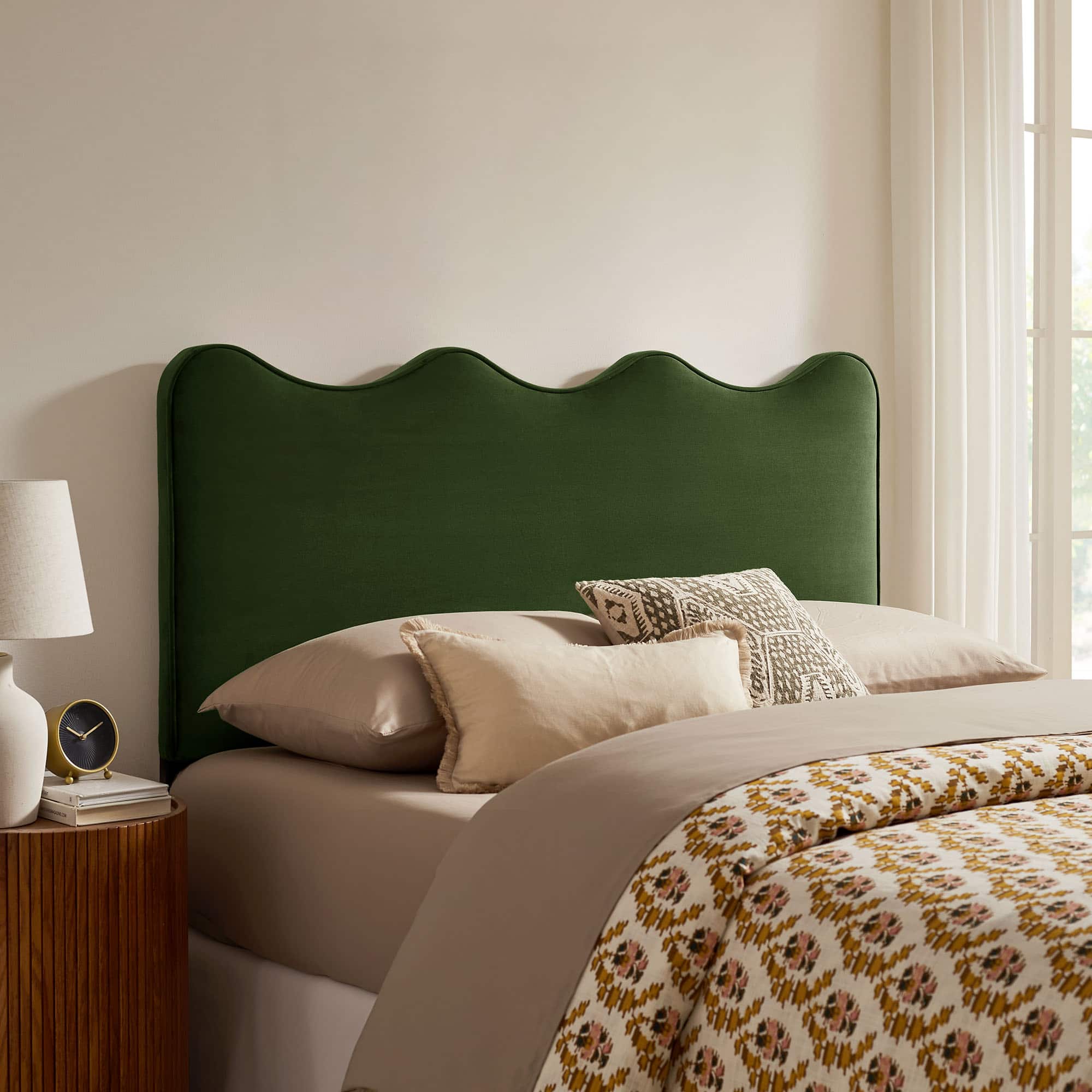 Athena Upholstered Headboard by Modway - Moss Green price history on PriceWatchPro