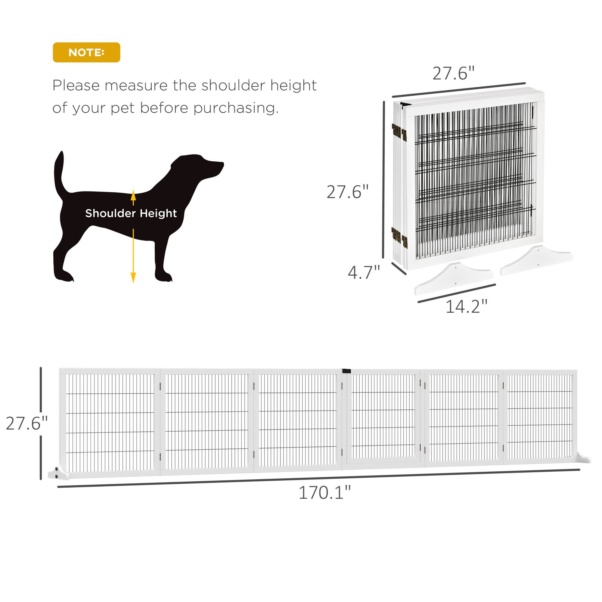 NOTE:  
Please measure the shoulder height of your pet before purchasing.

- Shoulder Height: 27.6"
- Height: 27.6"
- Width: 14.2"
- Depth: 4.7"
- Total Length: 170.1"