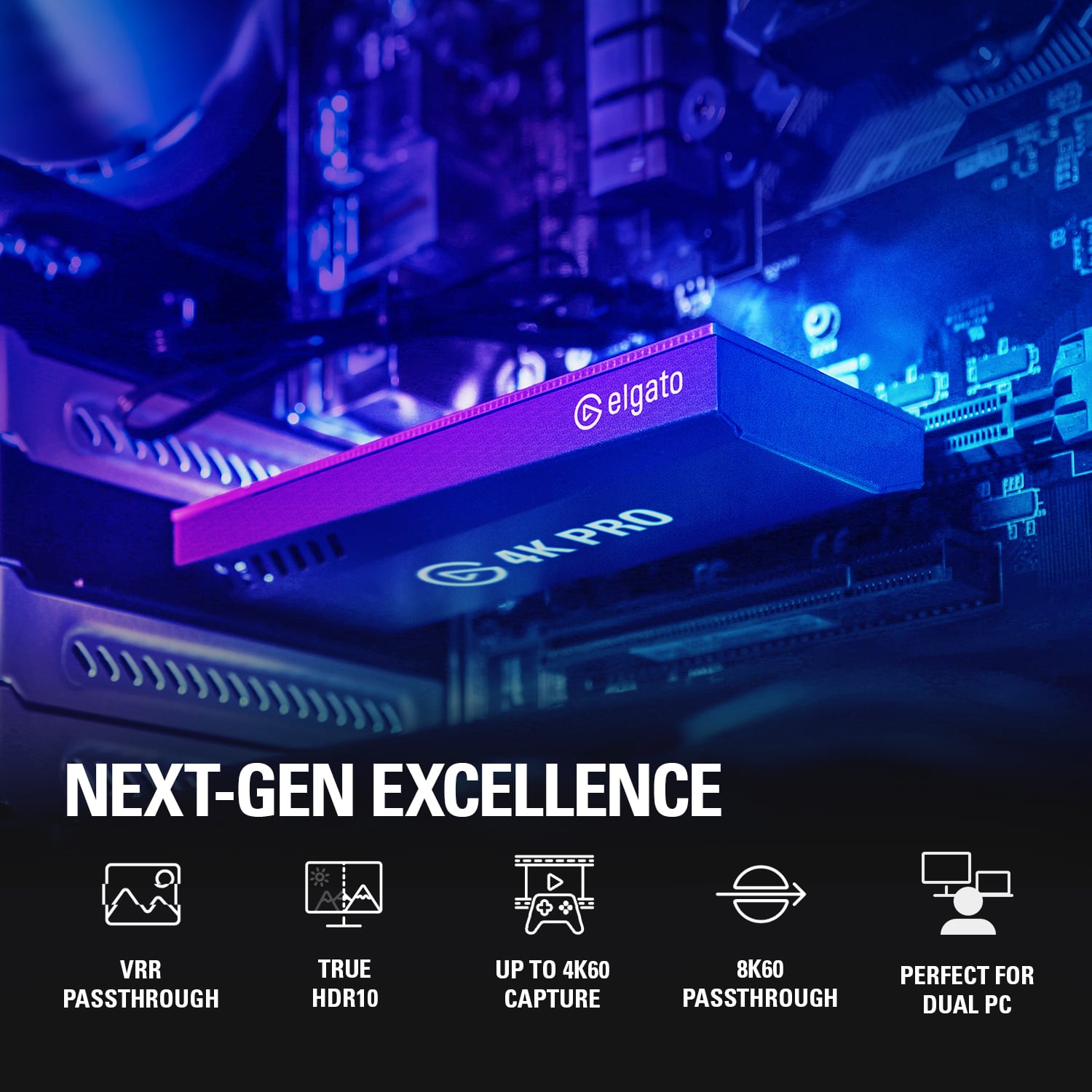 Elgato 4K Pro – 8K60 Passthrough/4K60 Capture for PC, Nintendo