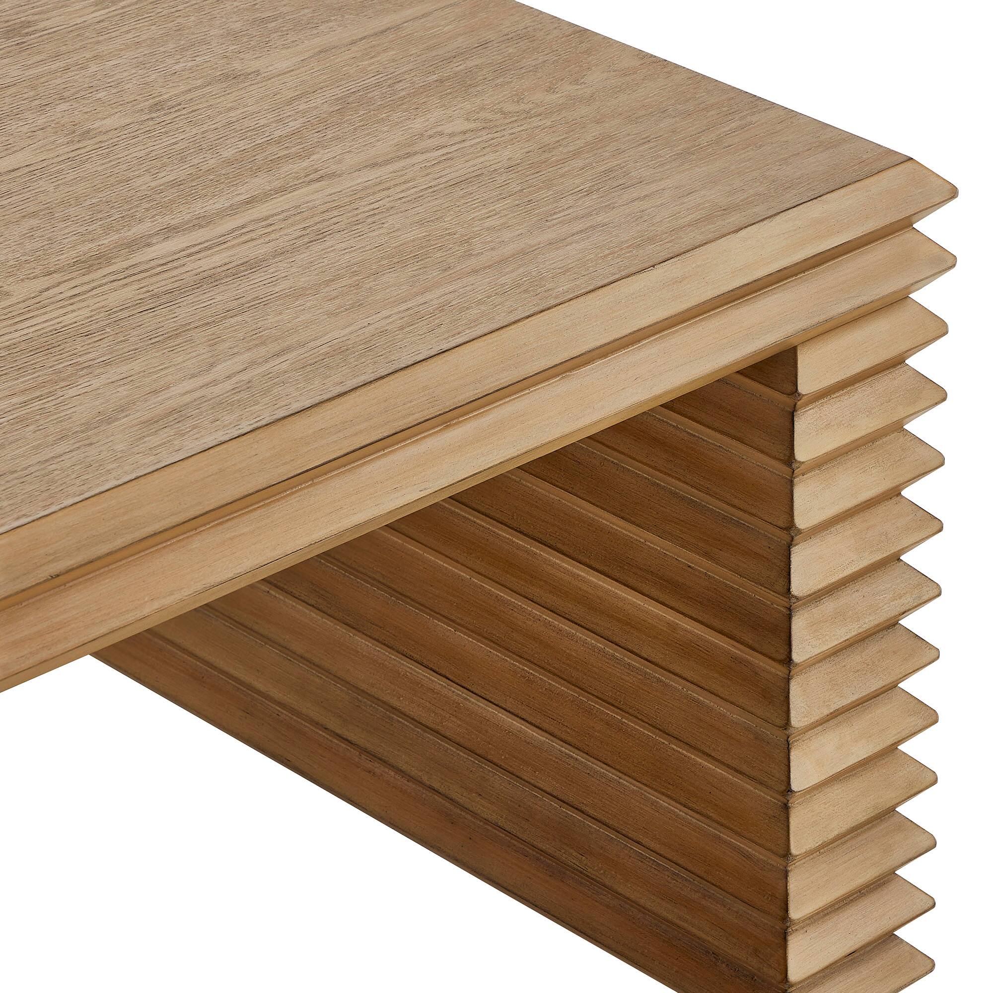 Alt View 4. Modway - Canto Rectangular Stacked Design Coffee Table by Modway - Weathered Oak.