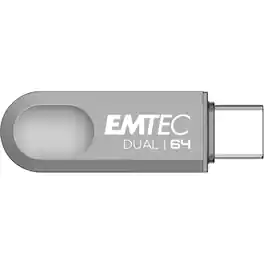 EMTEC - 3.2 Type-C Dual D280 64GB USB Flash Drive - Gray