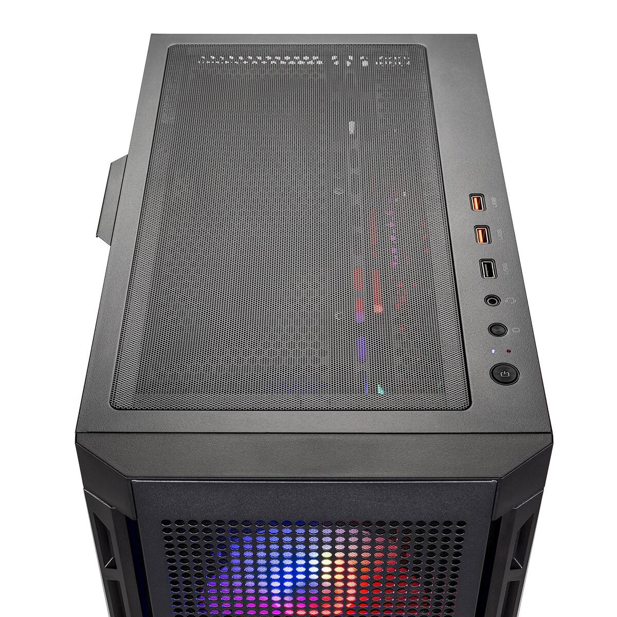 Alt View 2. Skytech Gaming - Skytech BLAZE4MINI - AMD Ryzen 7 7800X3D, 9060XT 16GB, 32GB 6000 MHz DDR5 RAM, 850W GOLD A3 PSU - Black.