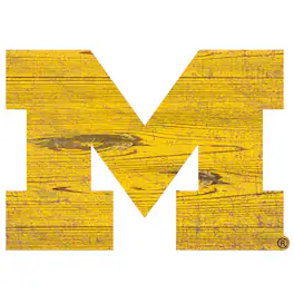 Fan Creations - Michigan Wolverines Distressed Logo Cutout Sign - Multicolor