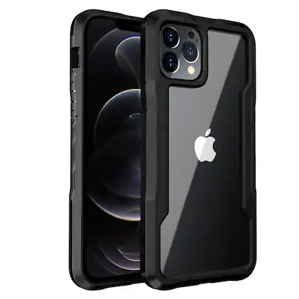 Front. Reiko - Shockproof Excellent Grip With Silky Feeling For Apple Iphone 12/Iphone 12 Pro In Black - Black.