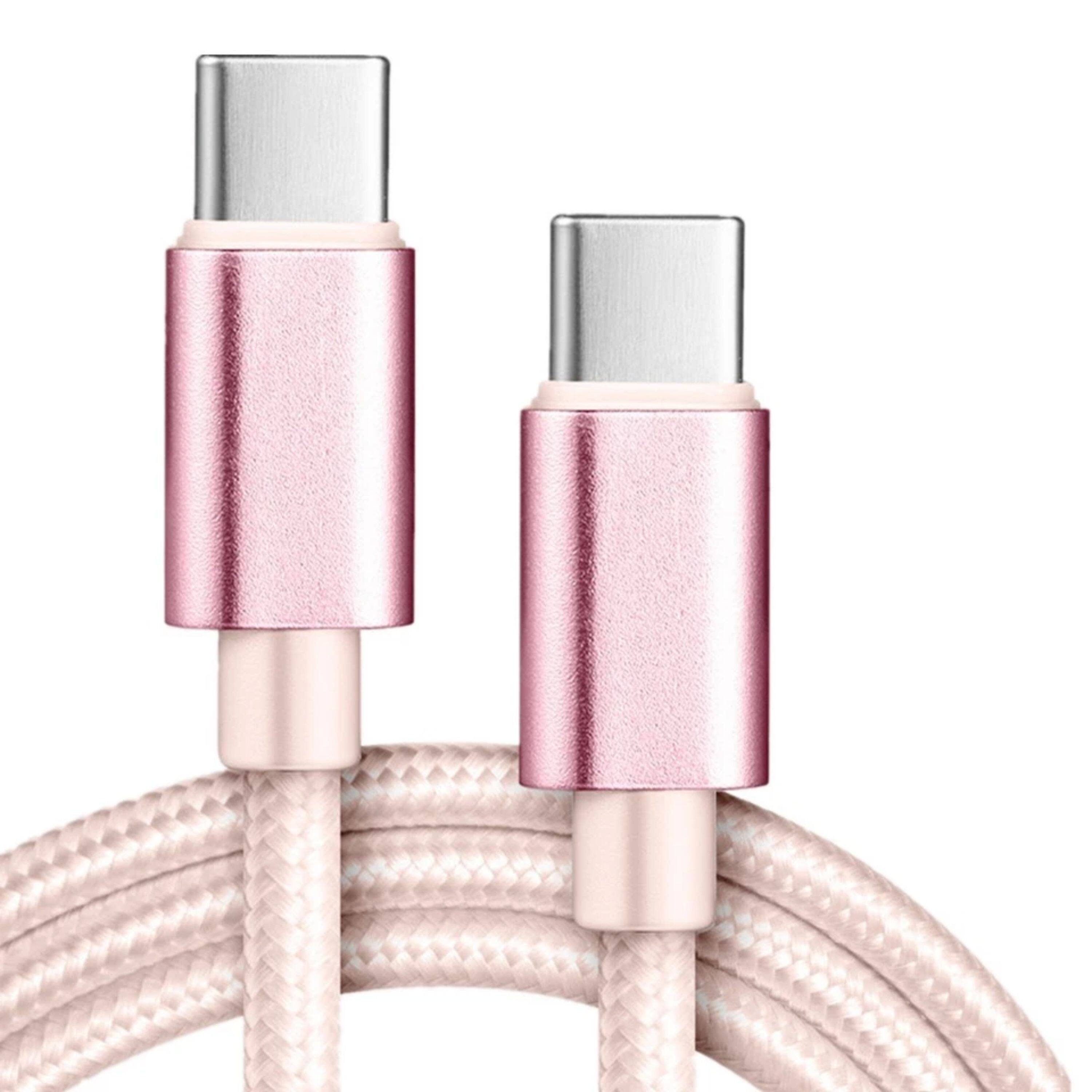 Kitcheniva - Fast Charging USB-C Cable For iPhone 16 15 Pro Max Samsung S24 6 Ft Pink