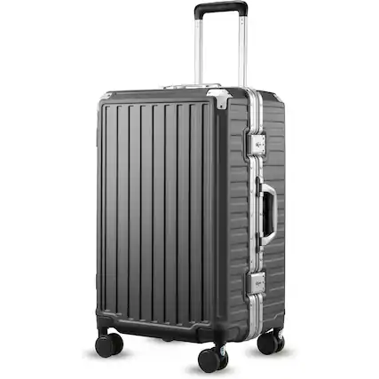 Front. LUGGEX - LUGGEX 24'' Hardside Zipperless PC Luggage 8010S Aluminum Frame - ZX-Core - Black.