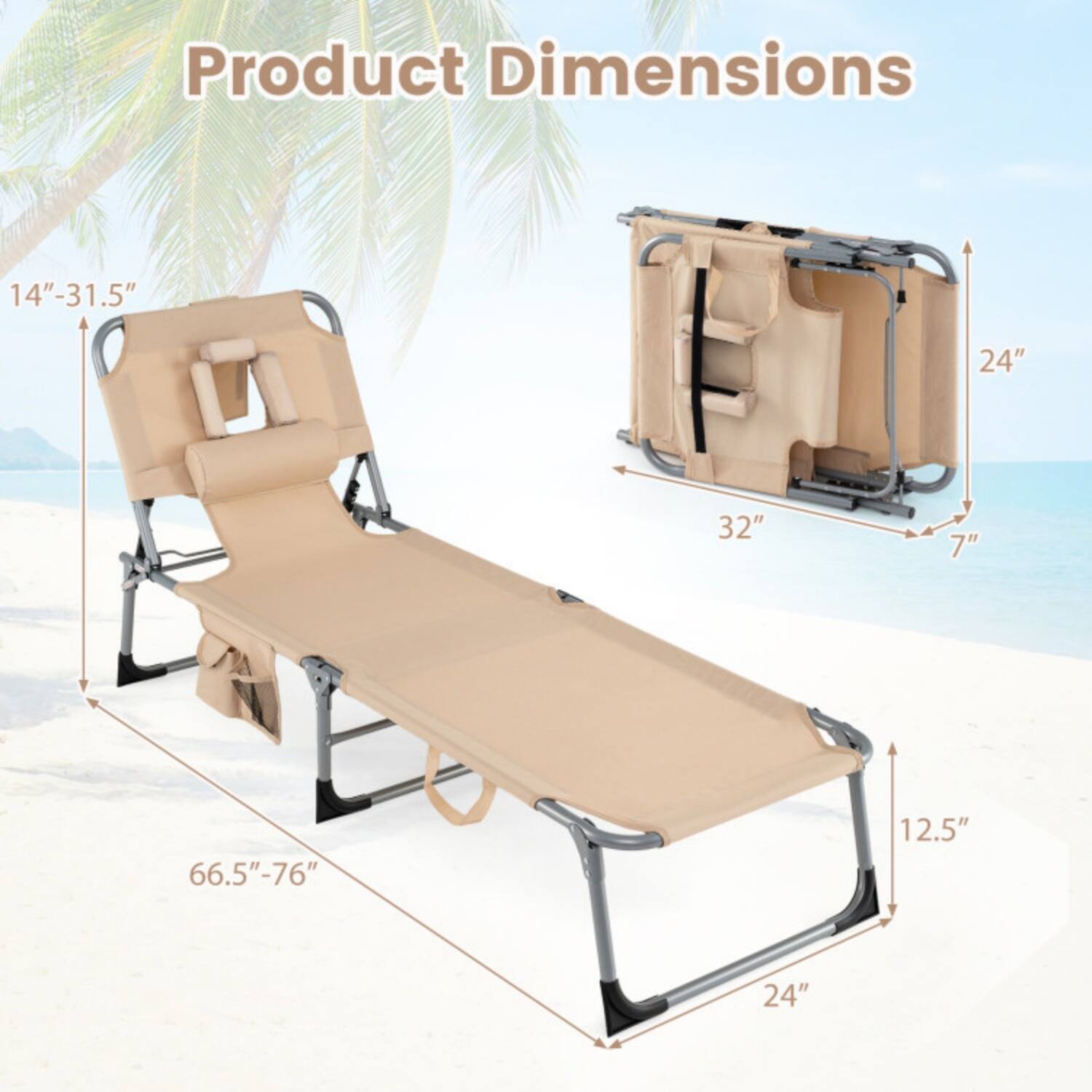 Product Dimensions: 14"-31.5" x 24" x 32" x 7" x 66.5"-76" x 12.5" x 24"