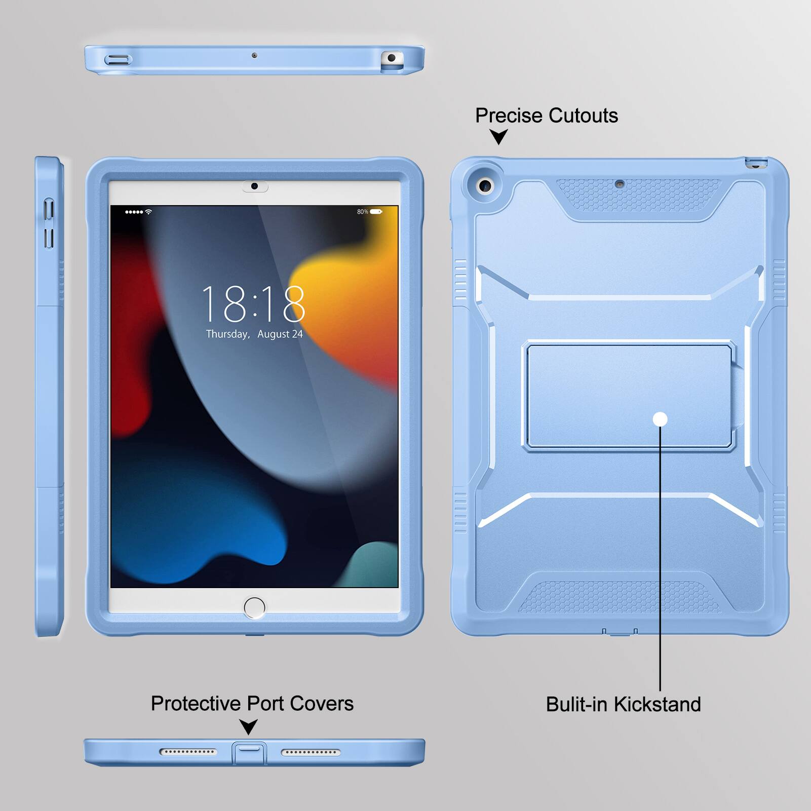 Precise Cutouts  
Protective Port Covers  
Built-in Kickstand