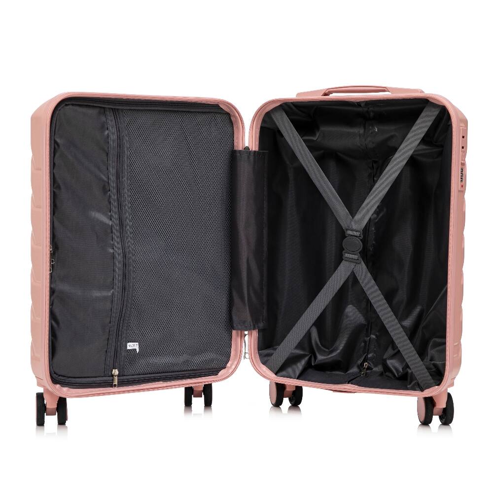 Alt View 8. Ropilly - Ropilly Pink Luggage Set with Cosmetic Case 20 Inch Carry On Luggage ABS Hard Shell - Pink.