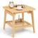 Front. Costway - 1 PCS Bamboo Sofa Side Table with Faux Rattan Storage Shelf Boho End Table Living Room - Natural.