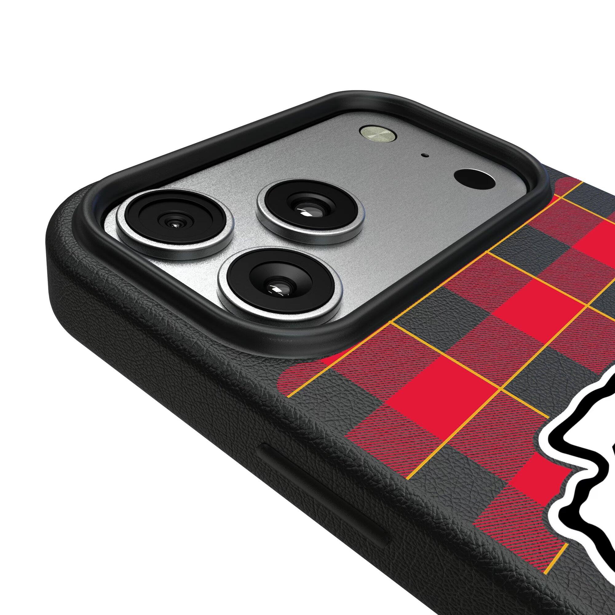 Alt View 2. Keyscaper - Kansas City Chiefs Plaid Magnetic Bump iPhone Case - 17 Pro Max - Black.