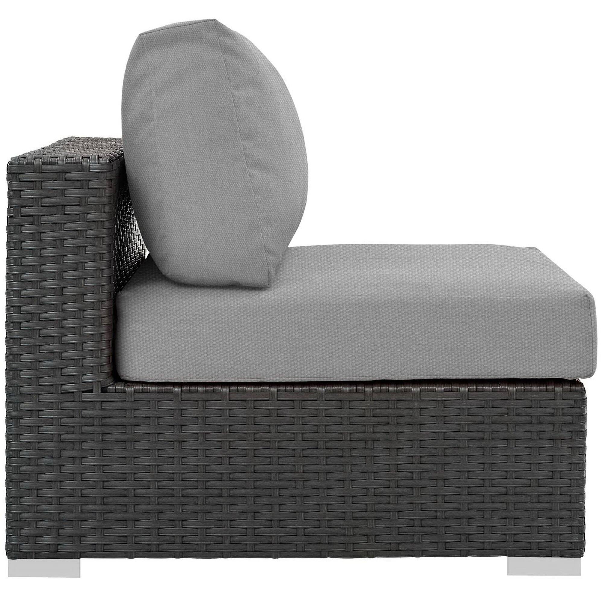 Angle. Modway - Sojourn Outdoor Patio Fabric Sunbrella® Armless by Modway - Canvas Gray.