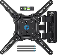 Front. Pipishell - 26-65 Inch Full Motion TV Mount, 77 lbs Capacity, Tilt Swivel Level, VESA 400x400mm - Black.