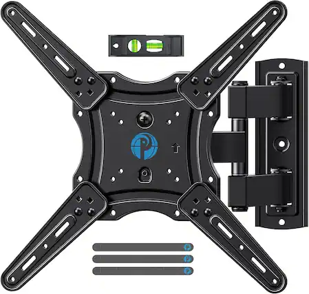 Front. Pipishell - 26-65 Inch Full Motion TV Mount, 77 lbs Capacity, Tilt Swivel Level, VESA 400x400mm - Black.