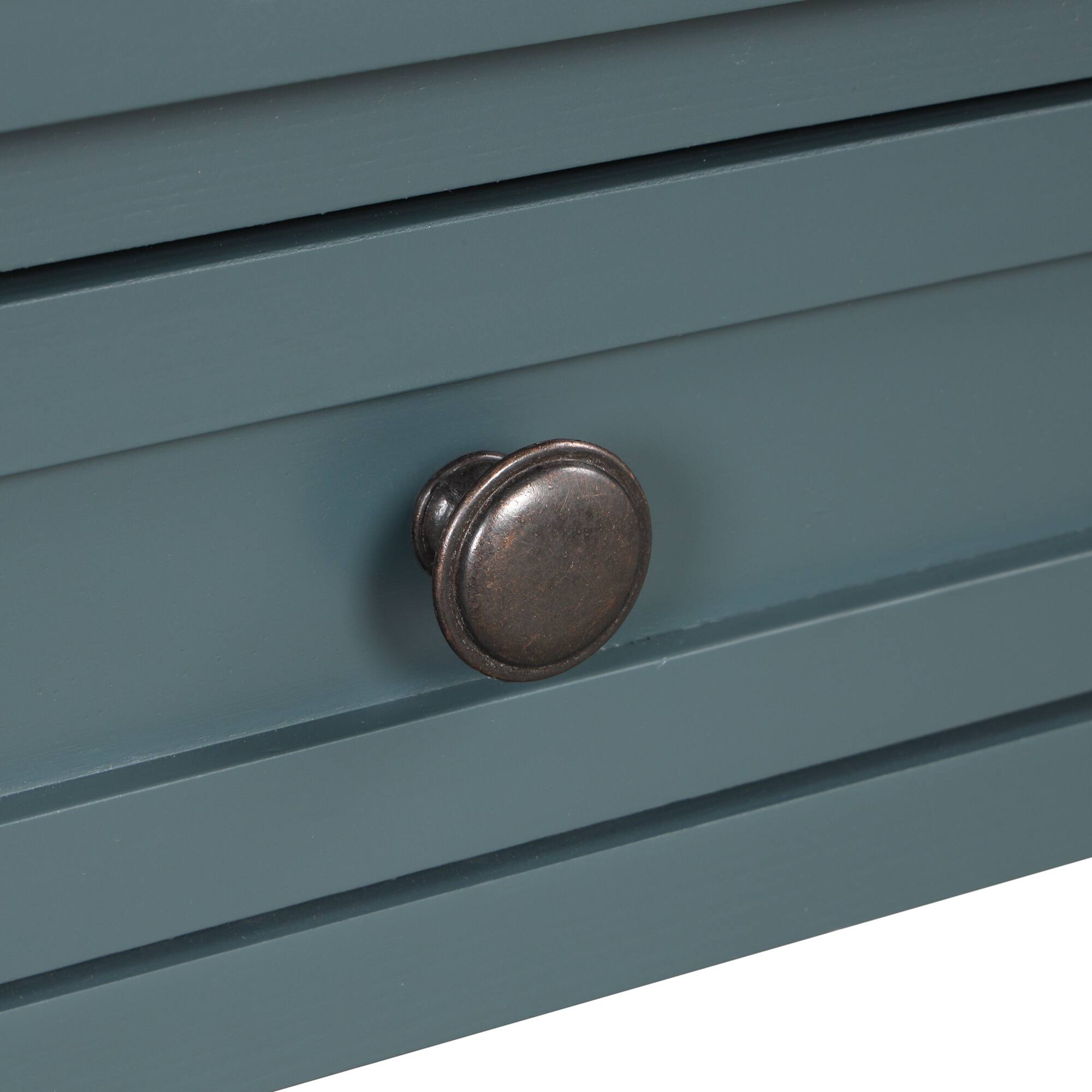 Alt View 7. GOODSILO - Farmhouse Pine Wood Console Table with Drawers and Storage Shelf for Entryway Living Room Bedroom Hallway Kitchen - Blue.