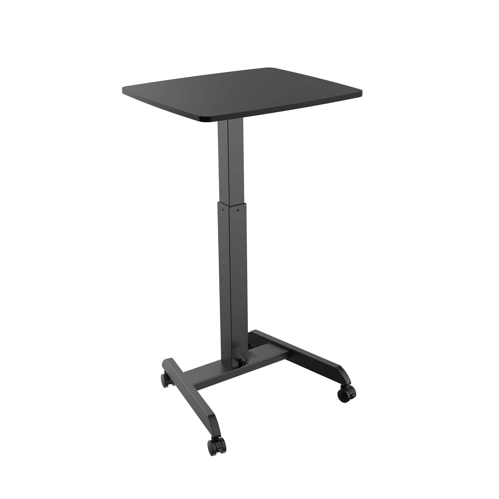 Alt View 4. Mount-It! - Adjustable Rolling Laptop Desk with Mobile Stand, Height Adjustment & Locking Casters for Home or Office, Black - Black.