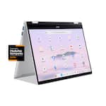 Acer - Chromebook Plus Spin 514 -14" WUXGA Touch Laptop with Google AI- MediaTek Kompanio Ultra-12GB RAM- UFS 256GB - Wi-Fi 7 - Platinum Silver