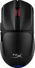 Front. HyperX - Pulsefire Fuse Lightweight Wireless Optical Gaming Mouse with RGB Lighting - Black.