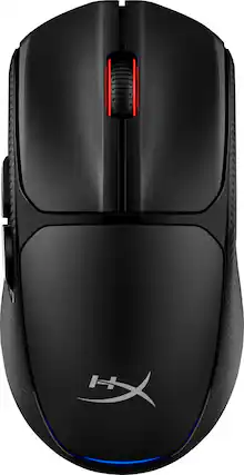 Front. HyperX - Pulsefire Fuse Lightweight Wireless Optical Gaming Mouse with RGB Lighting - Black.