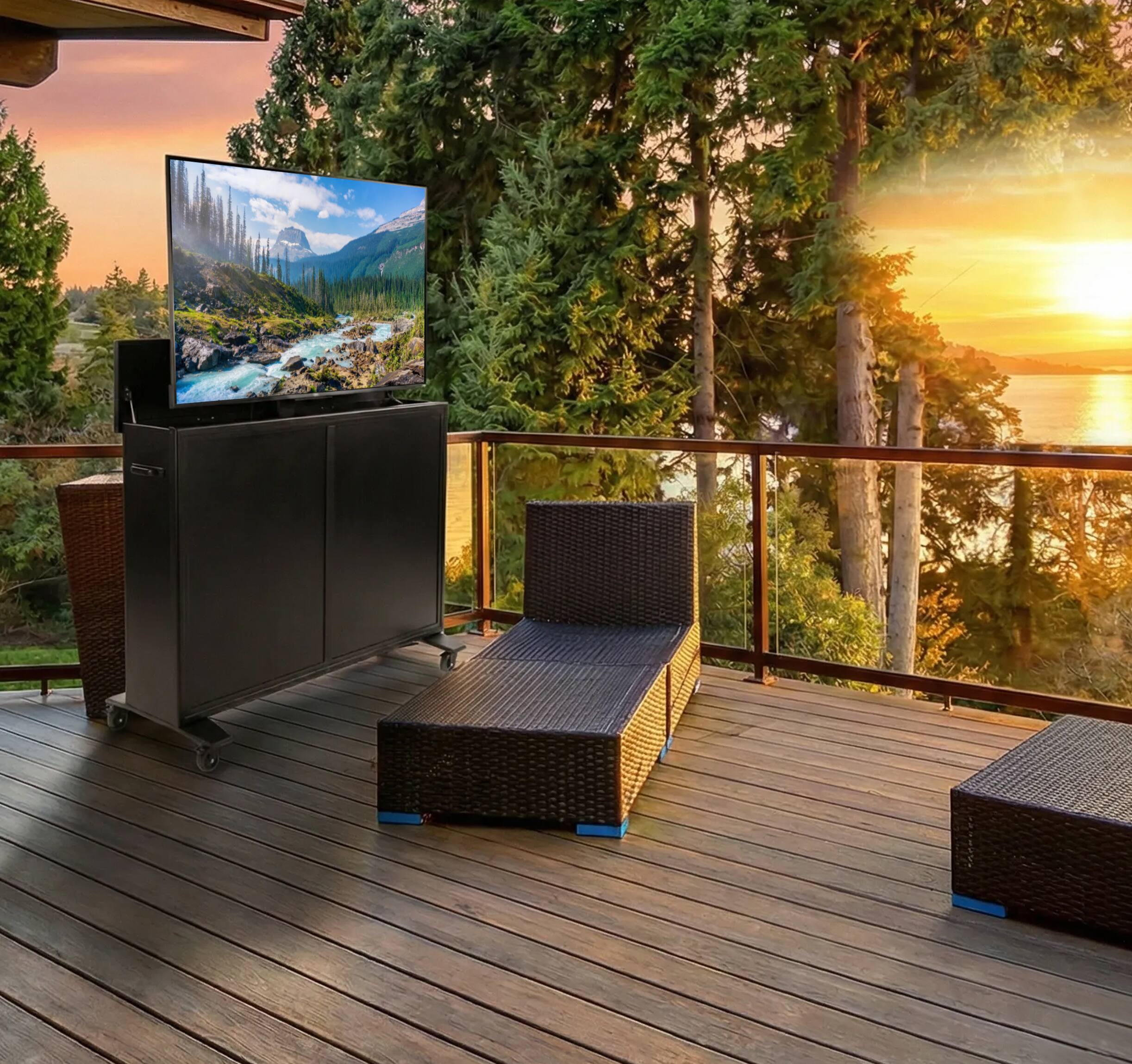 Alt View 5. Apollo Enclosures - Outdoor TV Lift Cabinet for up to 55" TVs - Black.