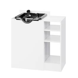 Winado - Professional Salon Station with Shampoo Sink, Adjustable Shelves, UPC Faucet, Comfort Headrest for Beauty, Home Studios - White