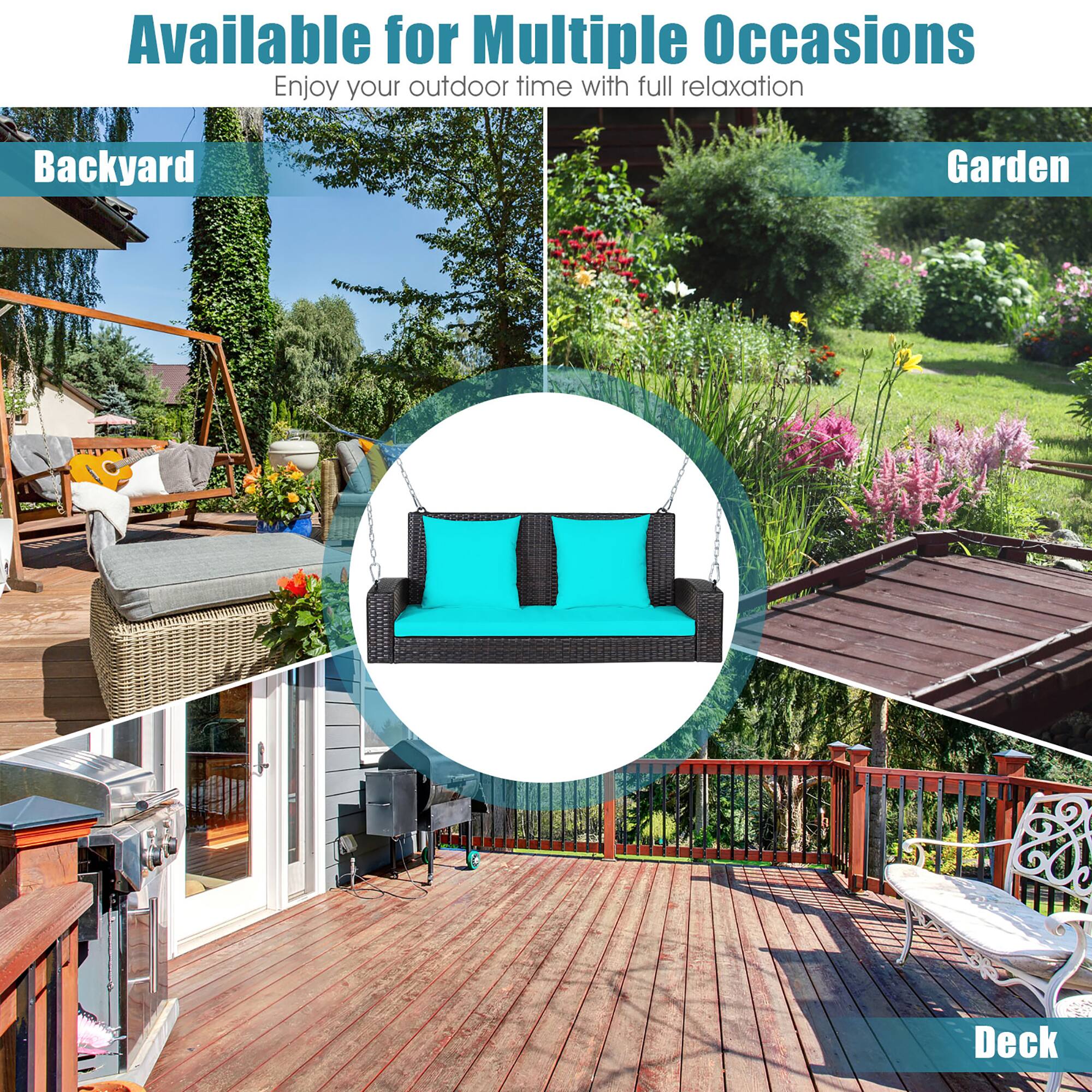 Available for Multiple Occasions  
Enjoy your outdoor time with full relaxation  

Backyard  
Garden  
Deck