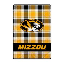 Pegasus - Missouri Tigers 66" x 95" Oversized Plaid FAN-mily Ultra Cozy Blanket - Multicolor