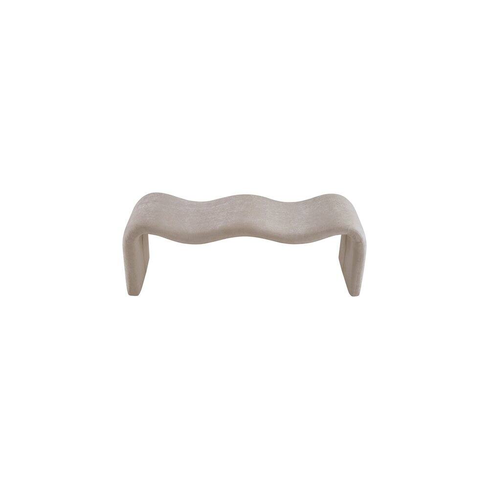Alt View 4. Meridian Furniture - Willow Beige Chenille Fabric Bench - Beige.