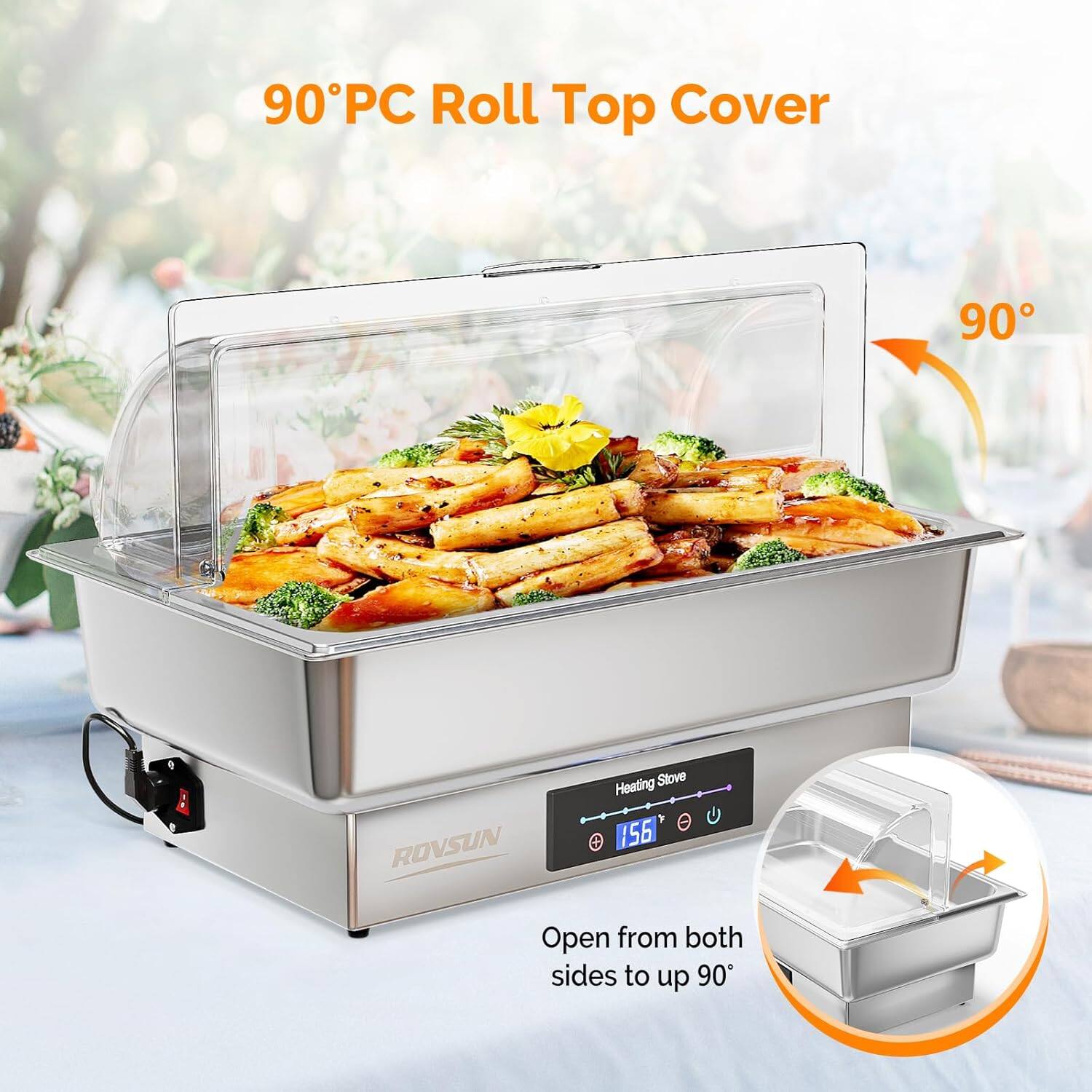 90°PC Roll Top Cover

ROVSUN Heating Stove

Open from both sides to up 90°