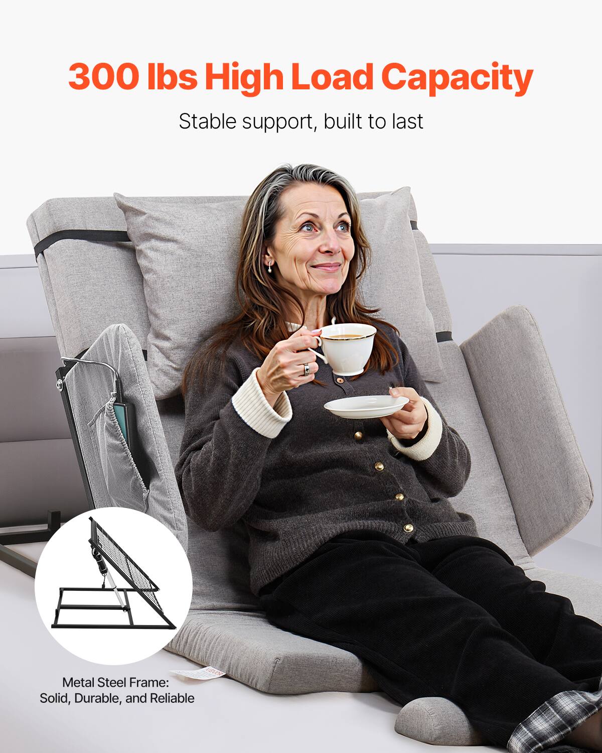 300 lbs High Load Capacity  
Stable support, built to last  

Metal Steel Frame:  
Solid, Durable, and Reliable