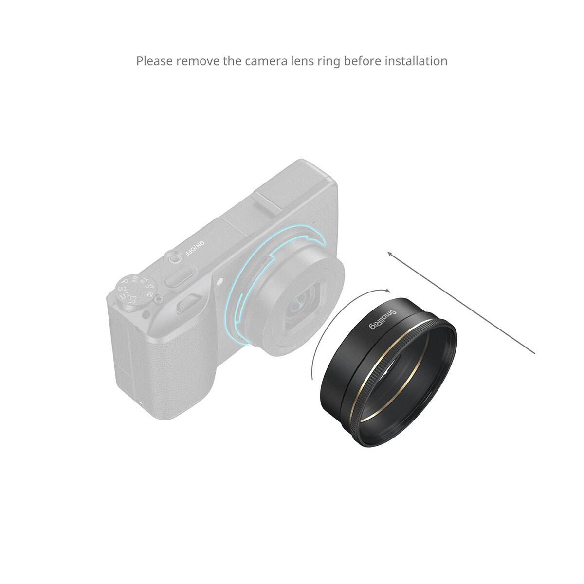 Please remove the camera lens ring before installation.