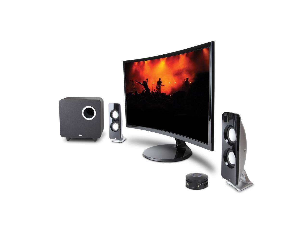 Alt View 4. Cyber Acoustics - Cyber Acoustics Curve Immersion 2.1 Speaker System - 30 W RMS - Black.