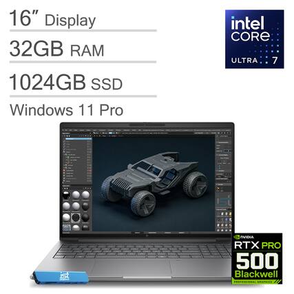 16" Display
32GB RAM
1024GB SSD
Windows 11 Pro
Intel Core Ultra 7
NVIDIA RTX Pro 500 Blackwell Professional Graphics