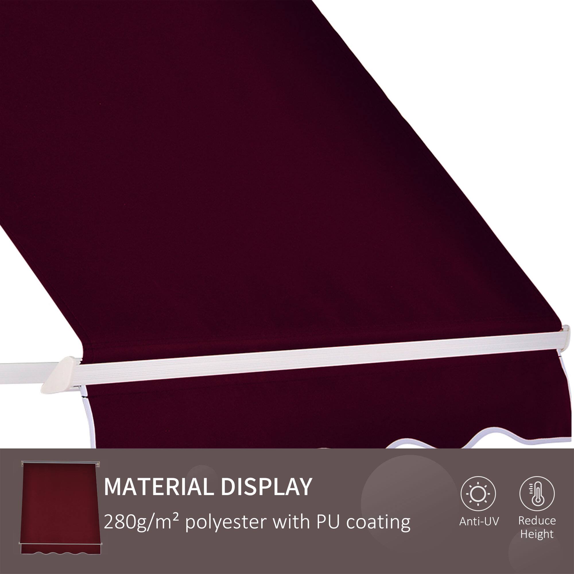 MATERIAL DISPLAY  
280g/m² polyester with PU coating  
Anti-UV  
Reduce Height