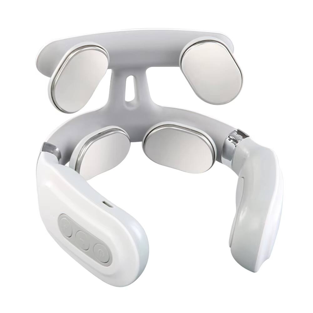 Front. Cubilan - 4-Head Electric Neck Massager with Heat USB Rechargeable Portable Relaxation Device - White.