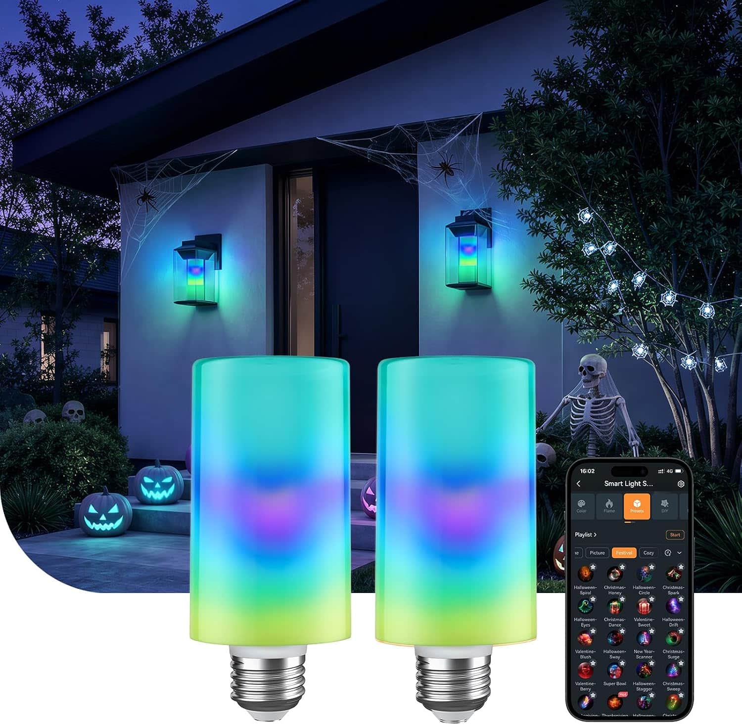 Linkind Smart Light Stick, Flame & Color Changing, 850lm, E26, 2.4